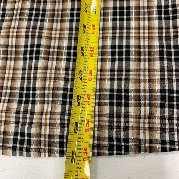 Rustler Wrangler Shirt Mens Large Tan Black Plaid Western Cowboy Pearl Snap Farm - Picture 11 of 12